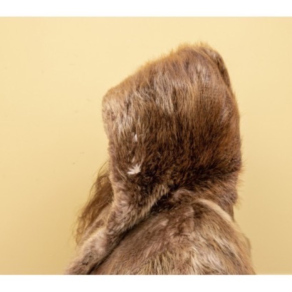 VINTAGE REVILLON BLONDE BEAVER FUR HOODED COAT - Picture 11 of 12